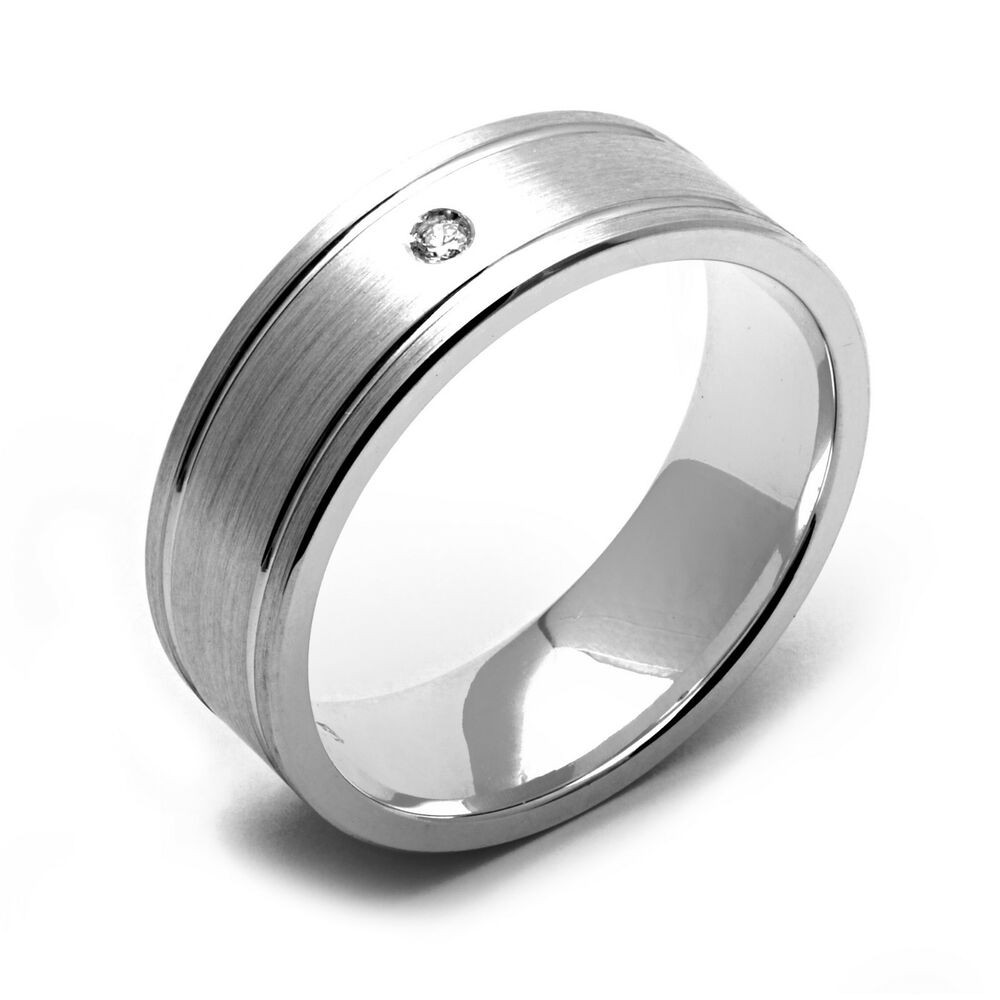 Silver Wedding Rings For Men
 New Mens Fashion Titanium 7mm 925 Sterling Silver Wedding