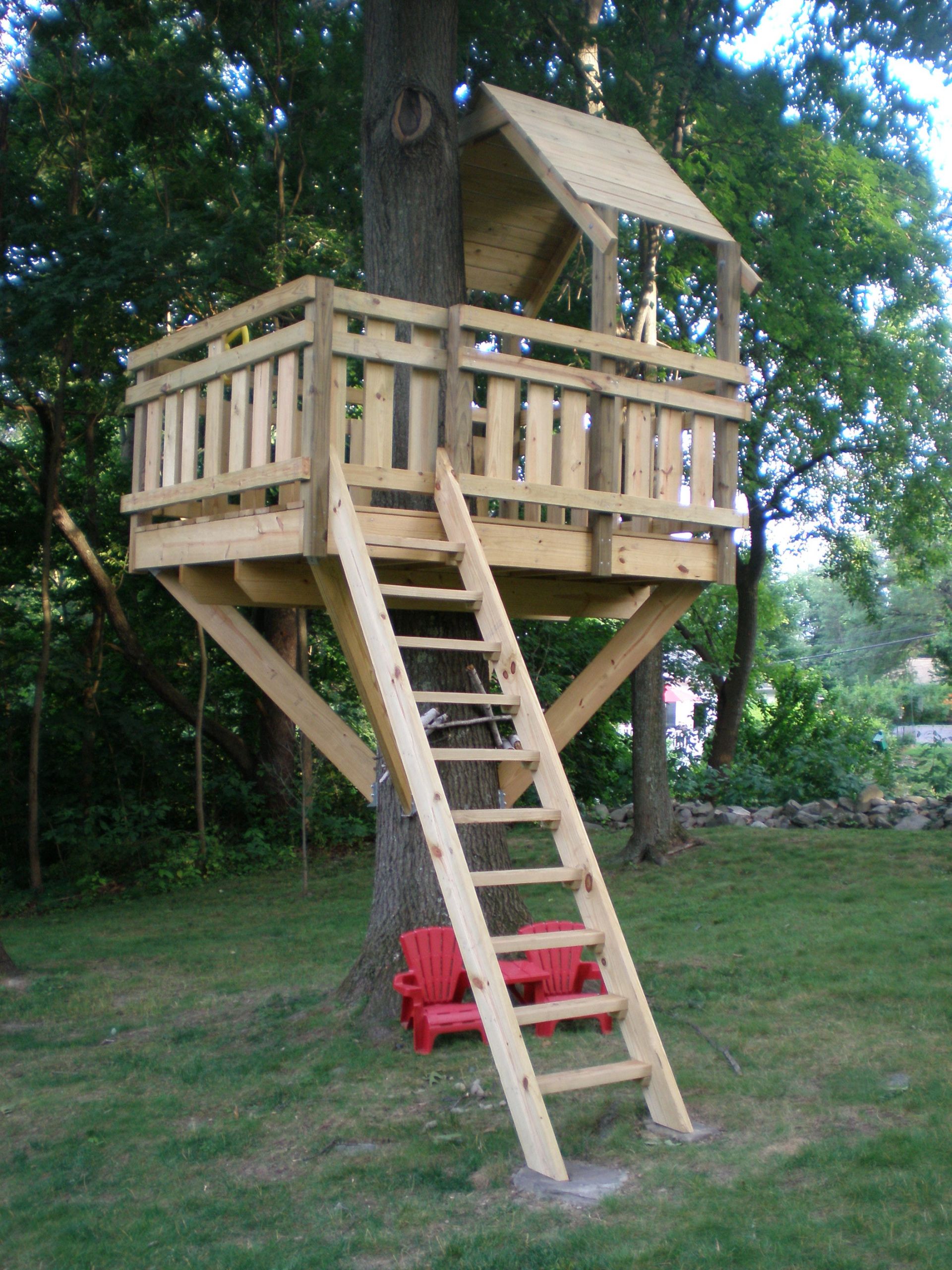 Simple Backyard Fort Plans
 Tree Fort Ladder Gate Roof [Finale]