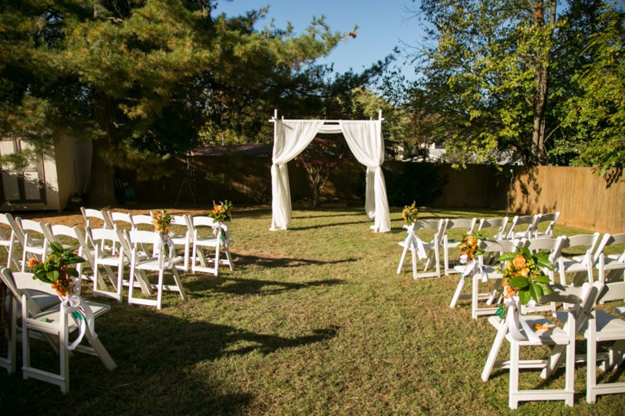 Simple Backyard Weddings Ideas
 Simple outdoor wedding ceremony setup & decor from from