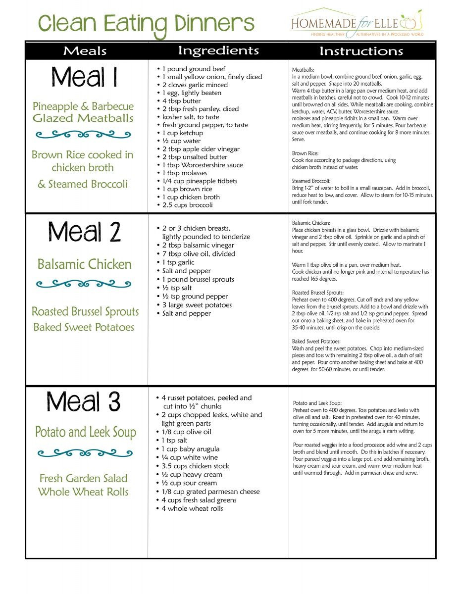 Simple Clean Eating Meal Plans
 Clean Eating 7 Day Meal Plan