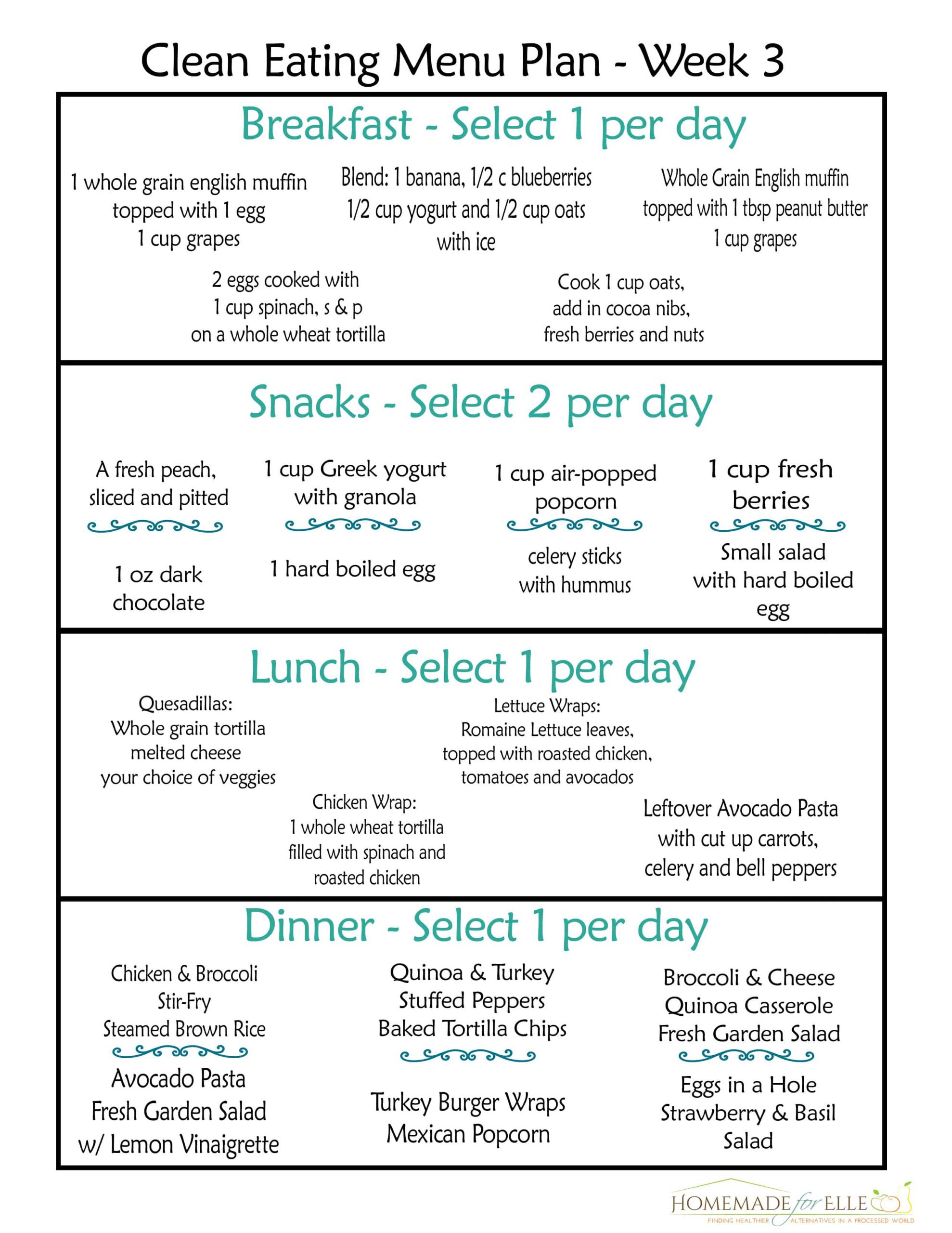 Simple Clean Eating Meal Plans
 Clean Eating Meal Plan PDF with recipes your family will