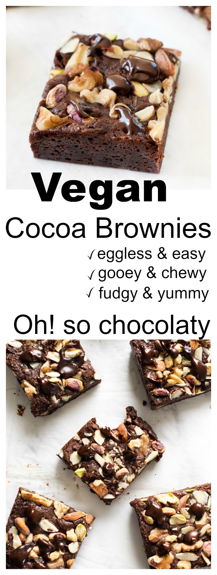 Simple Vegan Brownies
 Eggless fudgy cocoa brownies Simple Vegan brownies