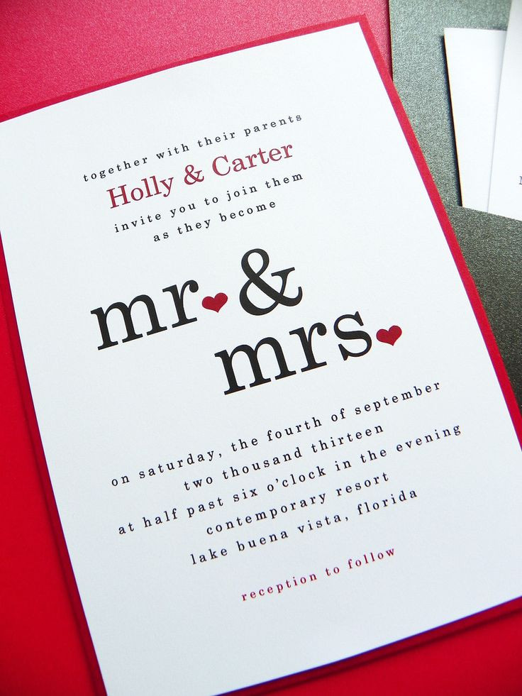 Simple Wedding Invitation Wording
 68 best images about Mr & Mrs on Pinterest