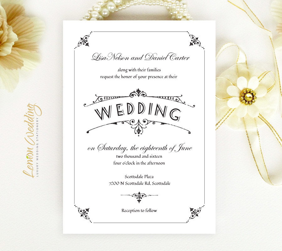 Simple Wedding Invitation Wording
 Simple Wedding Invitations LemonWedding