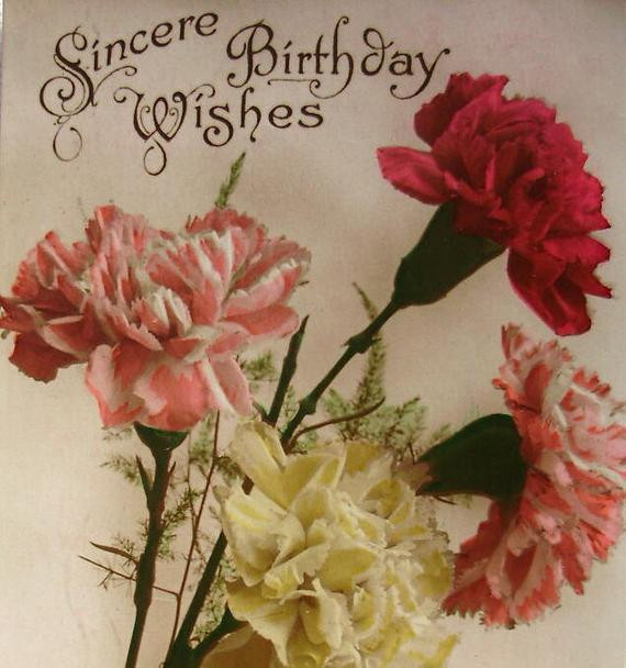 Sincere Birthday Wishes
 1920 s Real Postcard RPPC Sincere Birthday