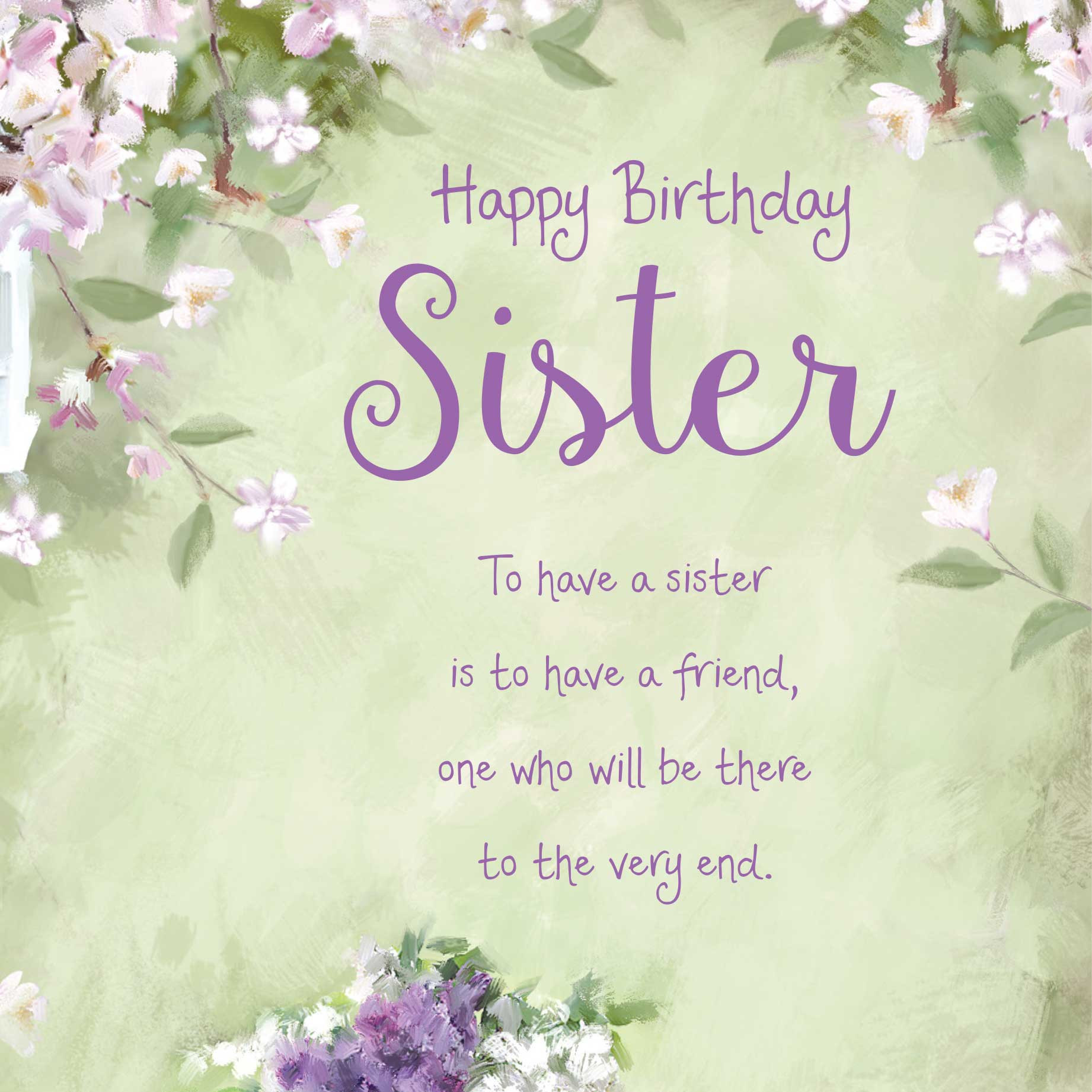 Sister Birthday Card
 Words of Warmth Sister Birthday Card Garlanna Greeting Cards