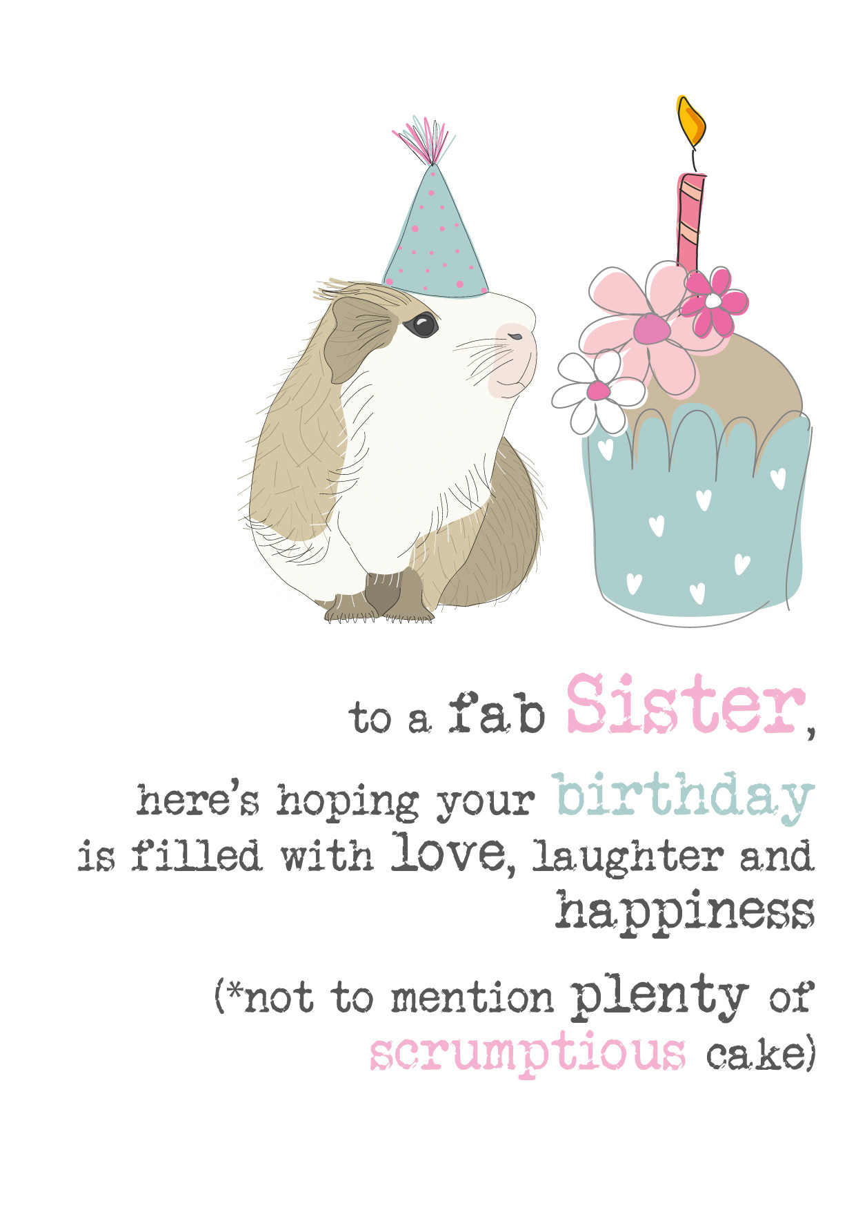 Sister Birthday Card
 Sister Birthday Sparkle Finished Greeting Card