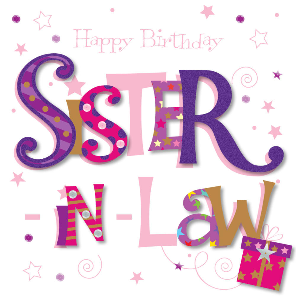 Sister In Law Birthday Card
 Sister In Law Happy Birthday Greeting Card