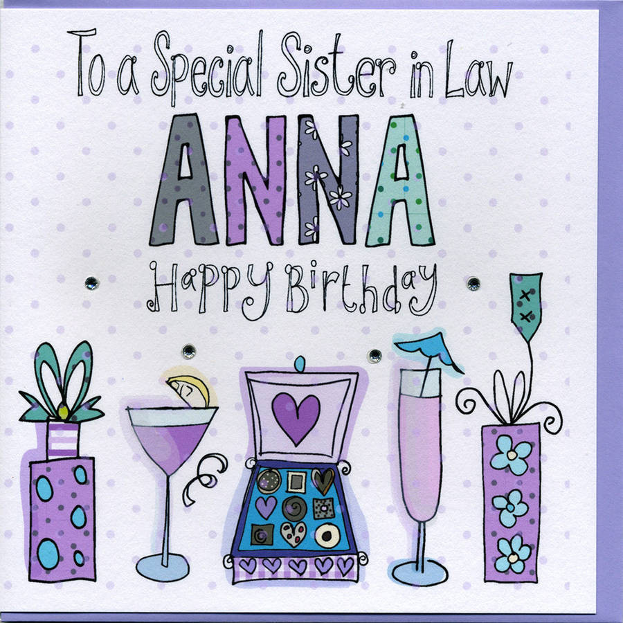 Sister In Law Birthday Card
 Personalised Sister In Law Birthday Card By Claire Sowden
