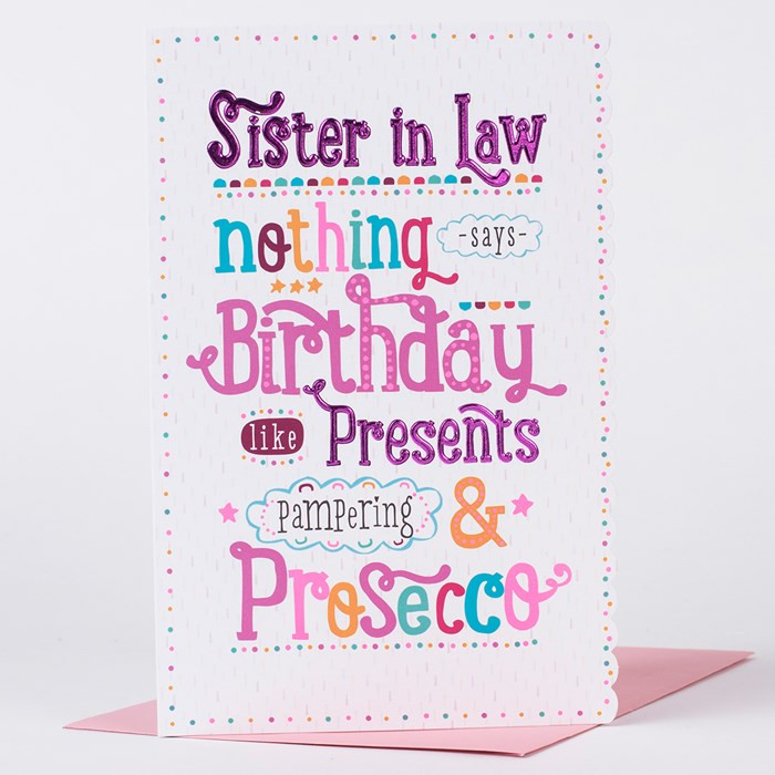 Sister In Law Birthday Card
 Birthday Card Sister In Law & Proseccos