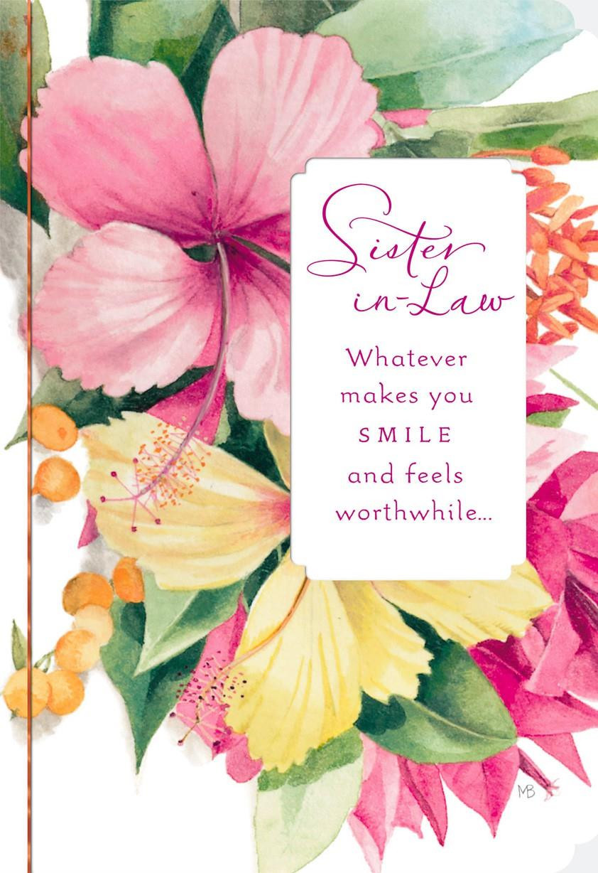 Sister In Law Birthday Card
 Makes You Smile Marjolein Bastin Birthday Card for Sister