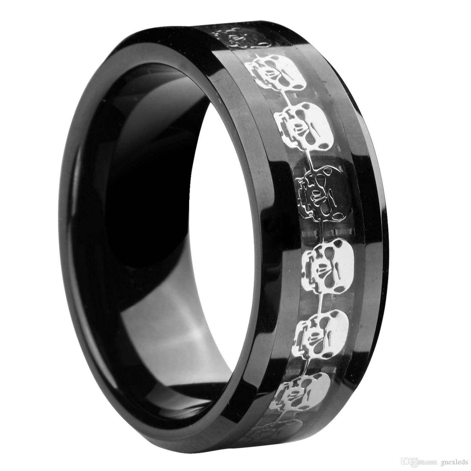 Skull Wedding Rings For Men
 2018 Queenwish 8mm Infinity Black Tungsten Carbide Ring