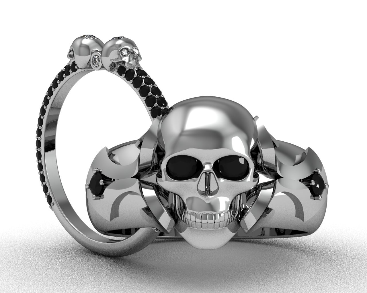Skull Wedding Rings For Men
 Custom Made Gold Skull Ring And Band Woman Fashion