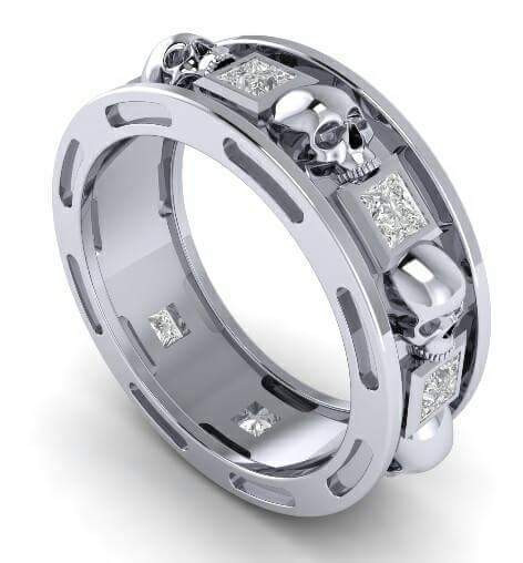 Skull Wedding Rings For Men
 Skull Wedding Ring Men or Woman Gemstone