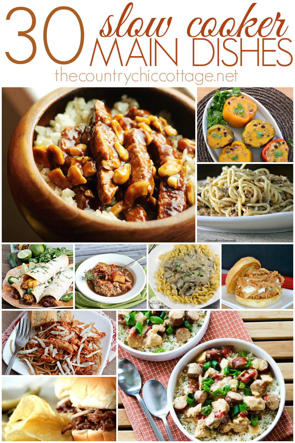 Slow Cooker Main Dishes
 30 Slow Cooker Main Dishes The Country Chic Cottage
