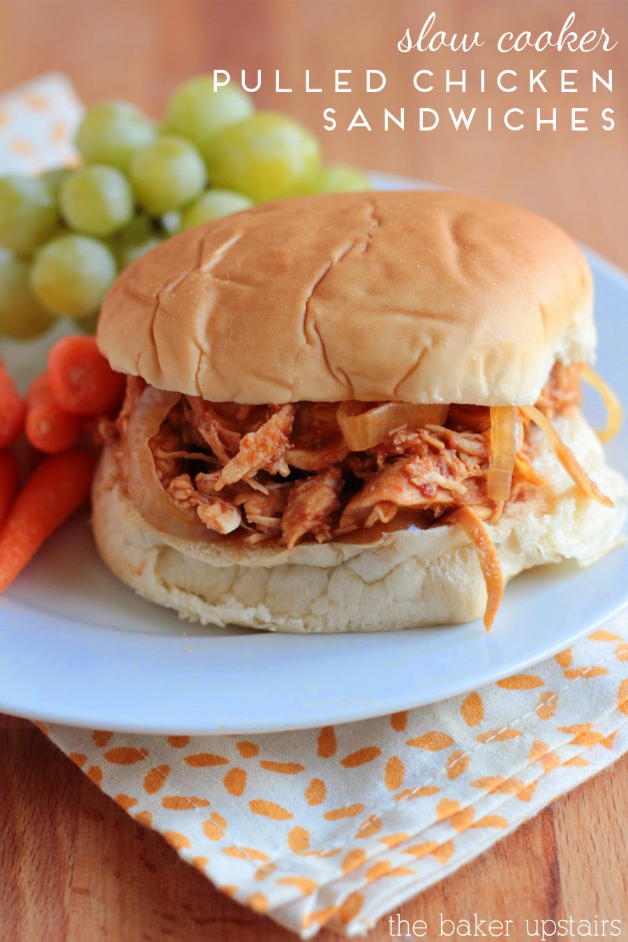 Slow Cooker Pulled Chicken Sandwiches
 The Baker Upstairs slow cooker pulled chicken sandwiches