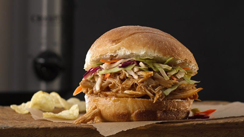 Slow Cooker Pulled Chicken Sandwiches
 Slow Cooker Asian Pulled Chicken Sandwiches recipe from