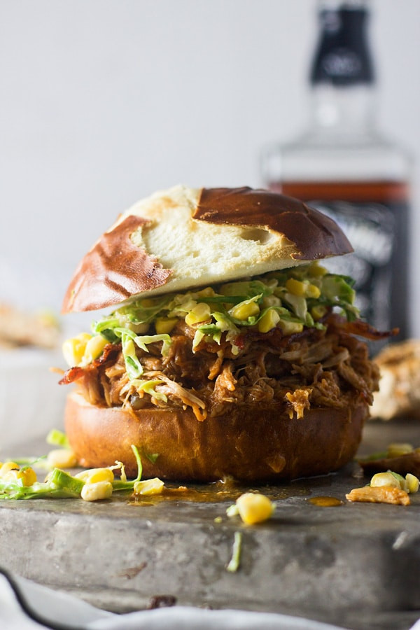 Slow Cooker Pulled Chicken Sandwiches
 Slow Cooker Bourbon Brown Sugar Pulled Chicken Sandwiches