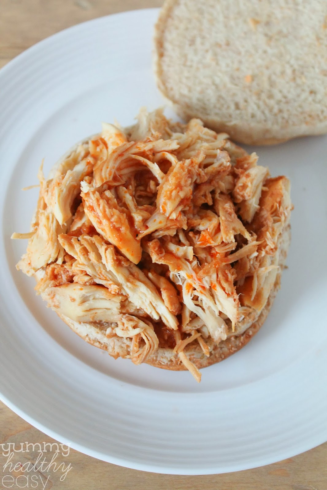Slow Cooker Pulled Chicken Sandwiches
 Slow Cooker BBQ Shredded Chicken Sandwiches only 3
