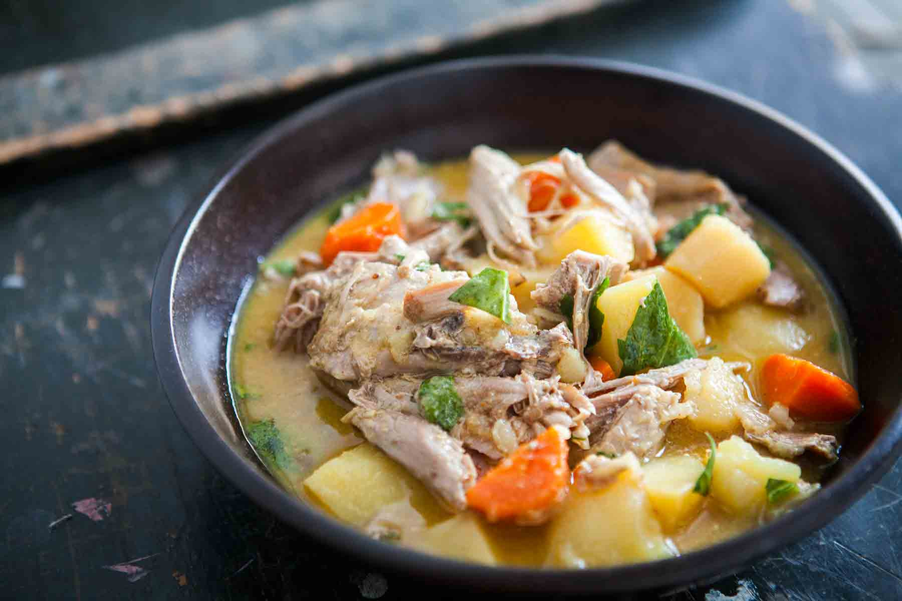 Slow Cooker Turkey Stew
 Slow Cooker Turkey Stew with Mustard and Root Ve ables