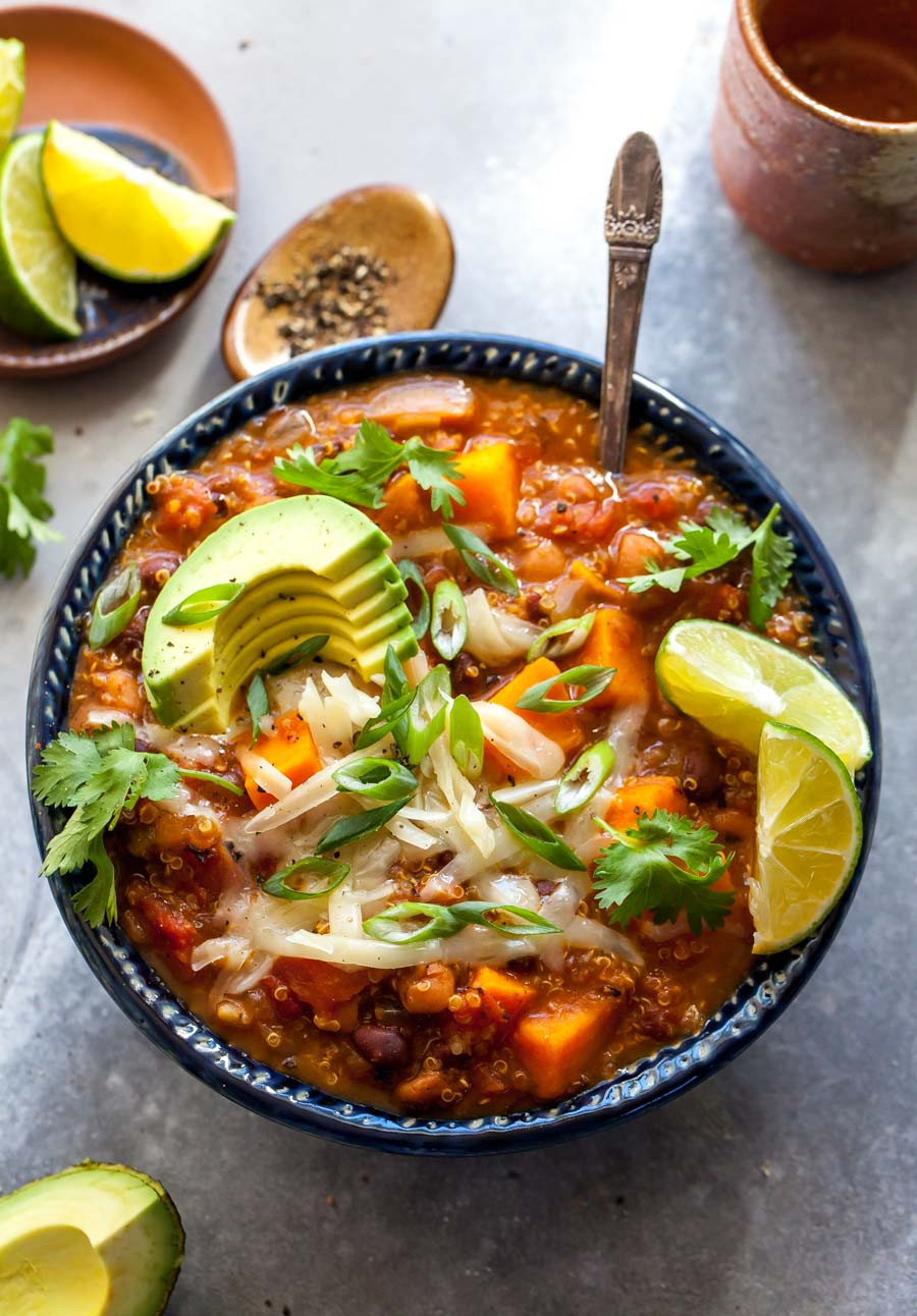 Slow Cooker Vegetarian Chili Quinoa
 Slow Cooker Ve arian Chili with Quinoa