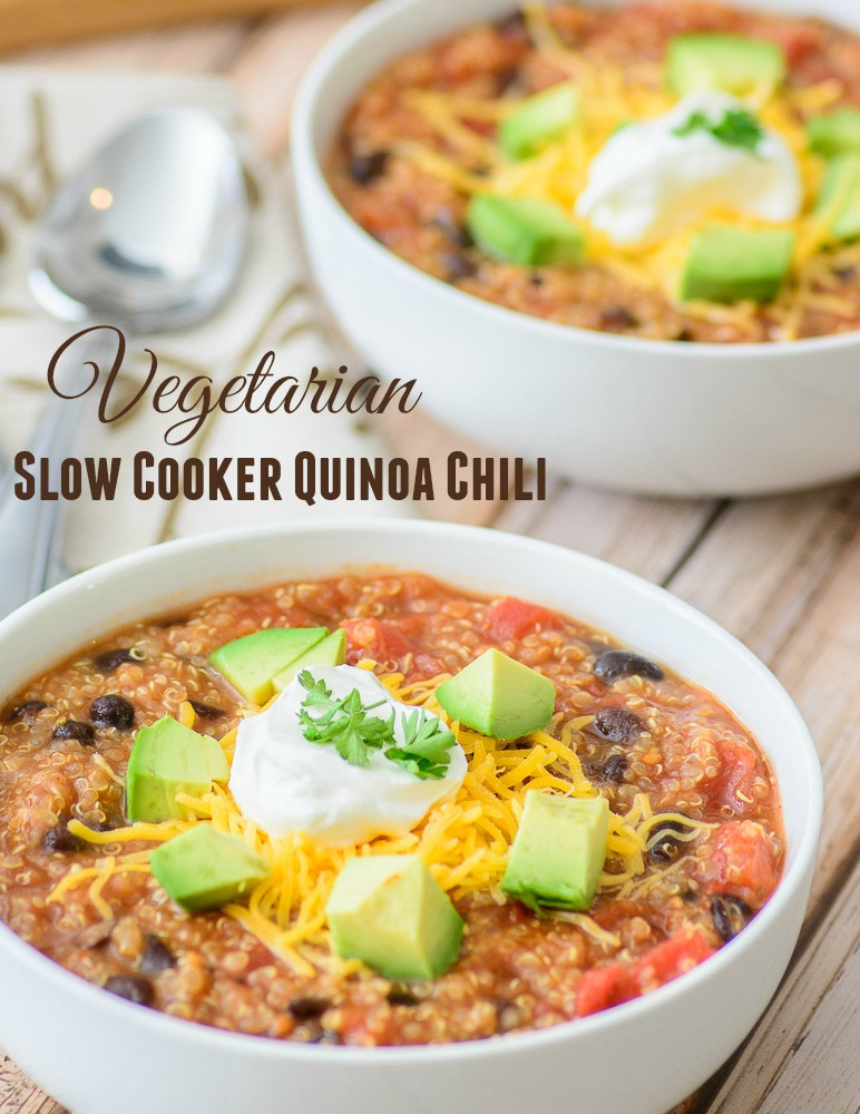 Slow Cooker Vegetarian Chili Quinoa
 Ve arian Slow Cooker Quinoa Chili Almost Supermom