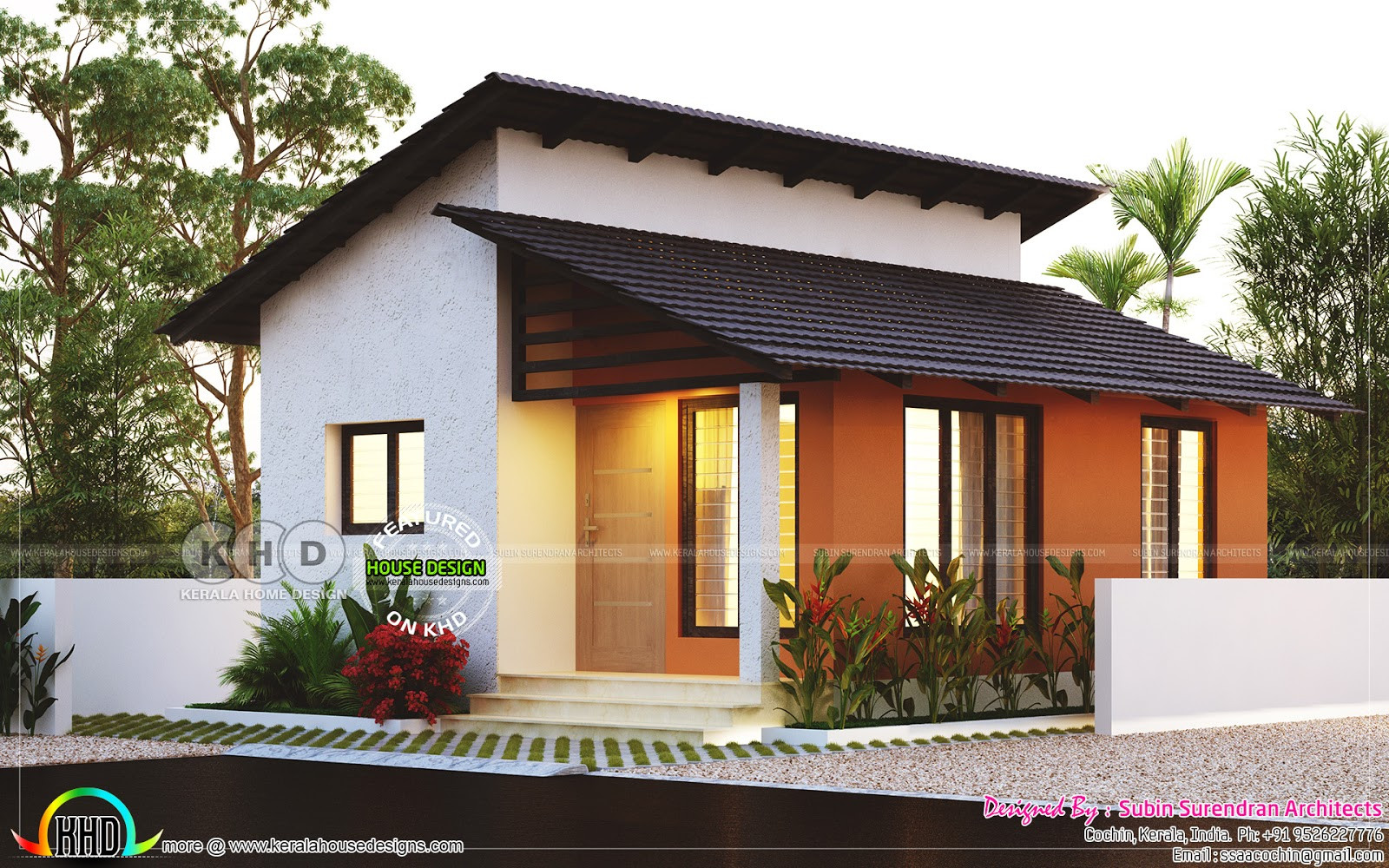 Small 2 Bedroom House Plans
 Small low cost 2 bedroom home plan Kerala home design