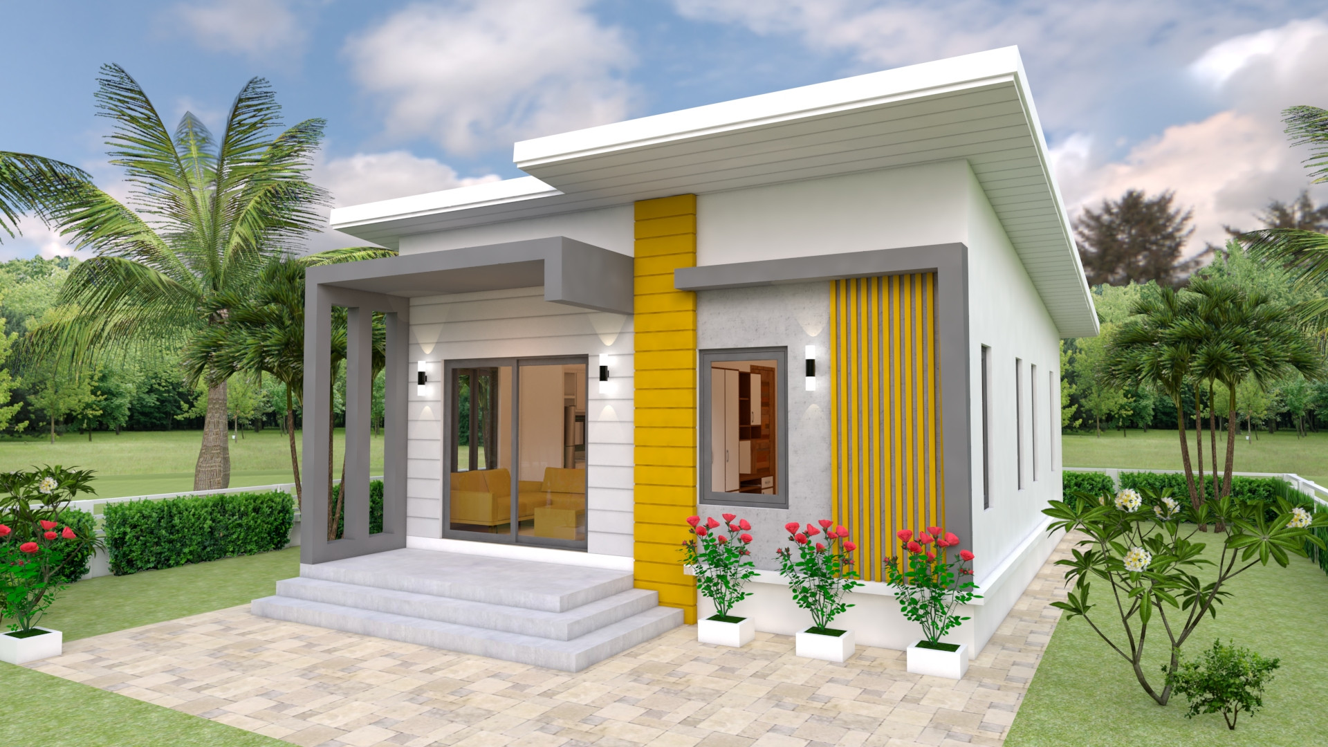 Small 2 Bedroom House Plans
 House Design Plans 7x12 with 2 Bedrooms Full Plans