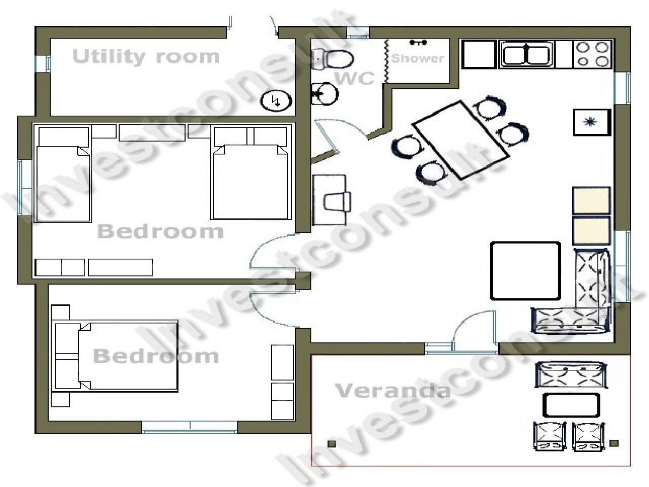 Small 2 Bedroom House Plans
 Small Two Bedroom House Floor Plans Small Two Bedroom