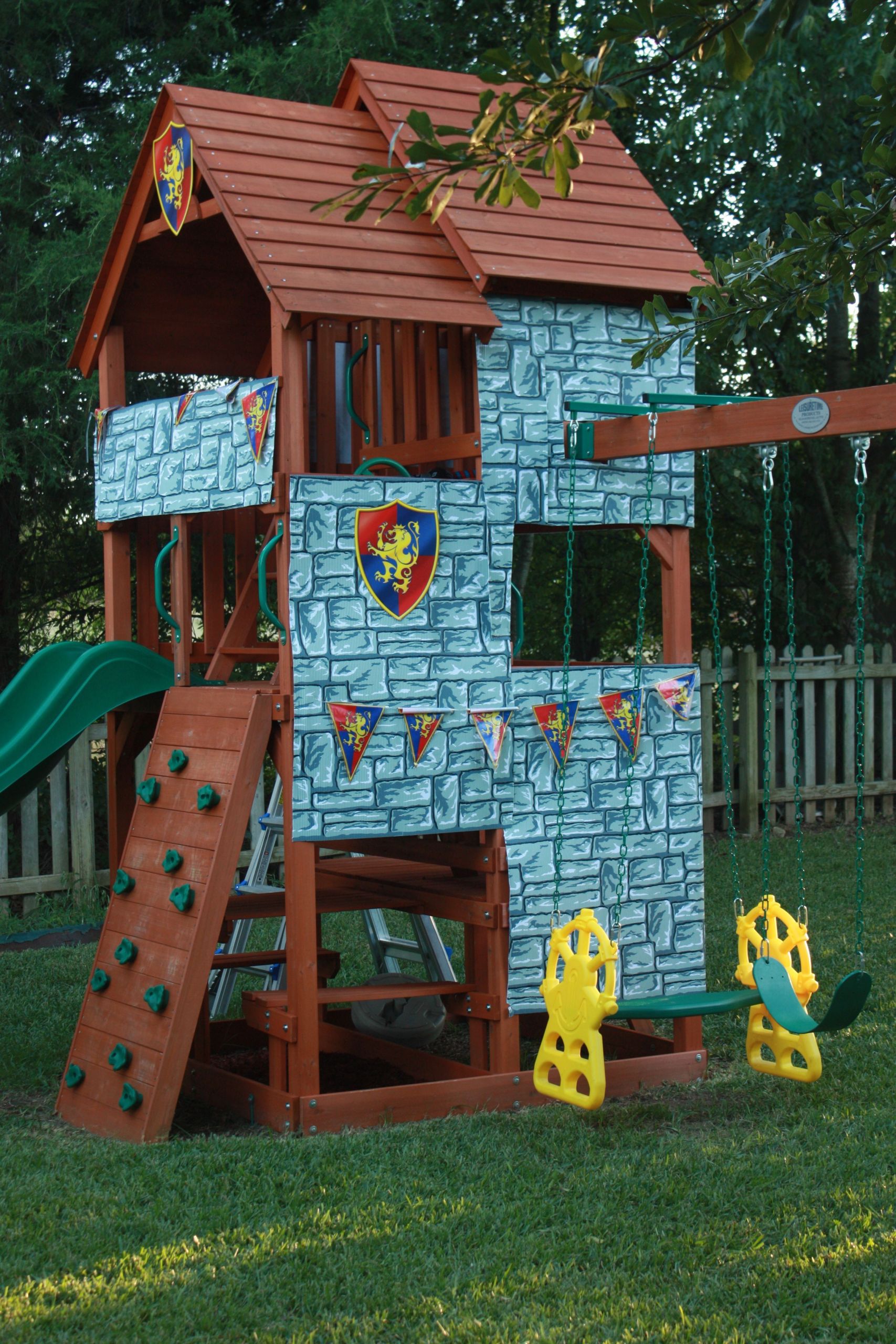 Small Backyard Playground Sets
 backyard swing set turned castle