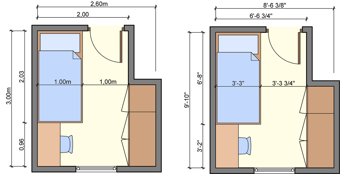 Small Bedroom Dimensions
 Kid s bedroom layouts with one bed