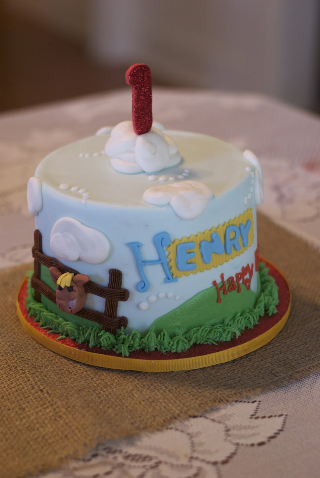 Small Birthday Cakes
 Country Cupboard Cakes Small 1st Birthday Farm Cake