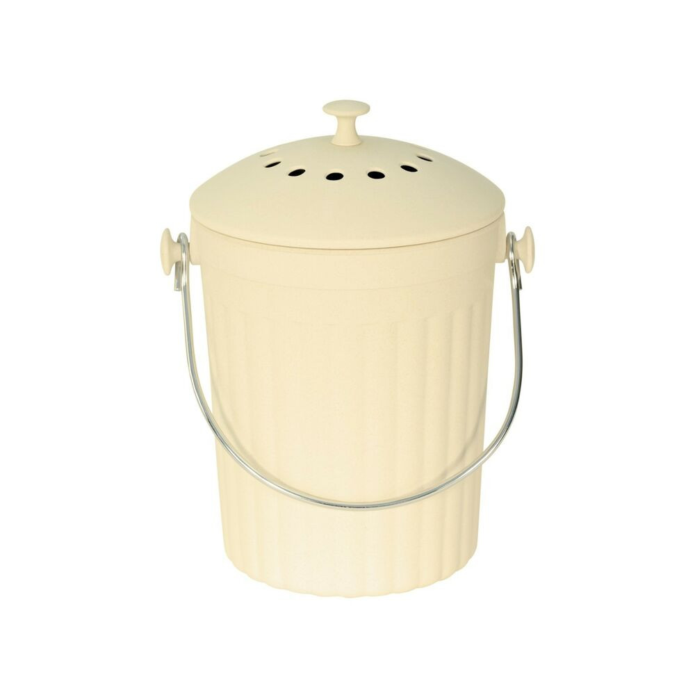 Small Kitchen Compost Bin
 Cream Kitchen post Caddy post Bin Made from