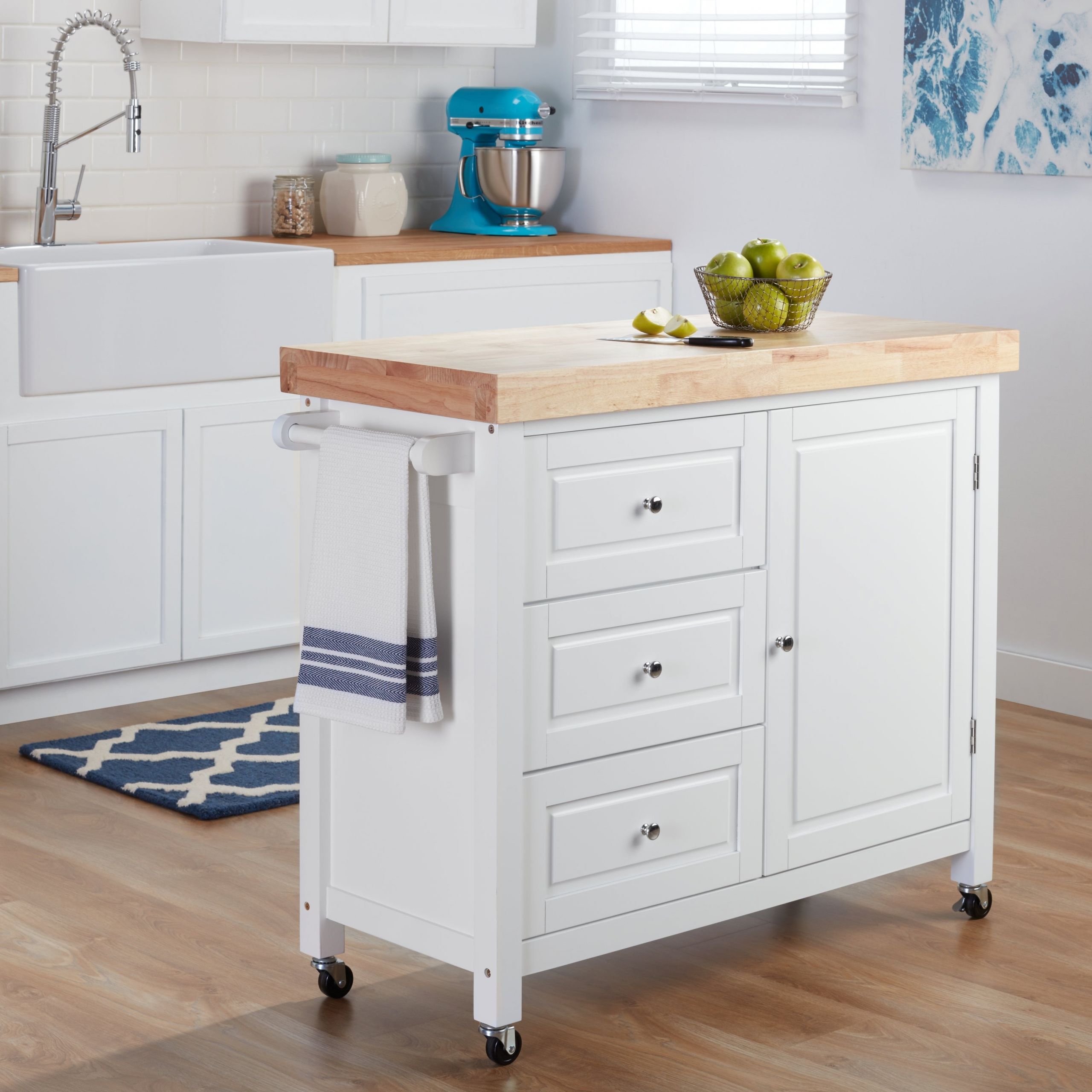 Small Kitchen Island Cart
 Shop Natural Rubberwood Kitchen Island Cart Free