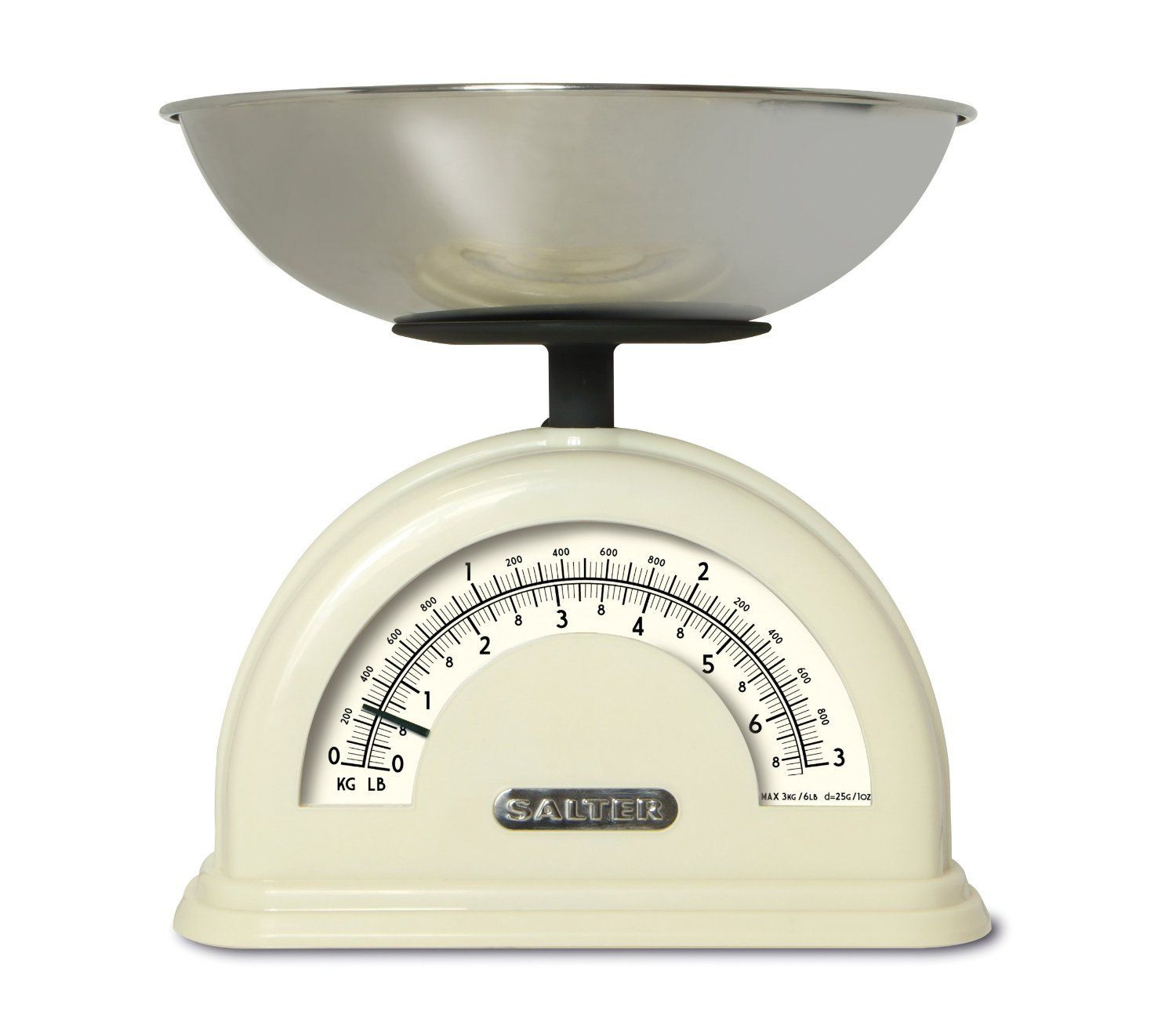 Small Kitchen Scales
 Salter Vintage Style Mechanical Scale in Cream Amazon