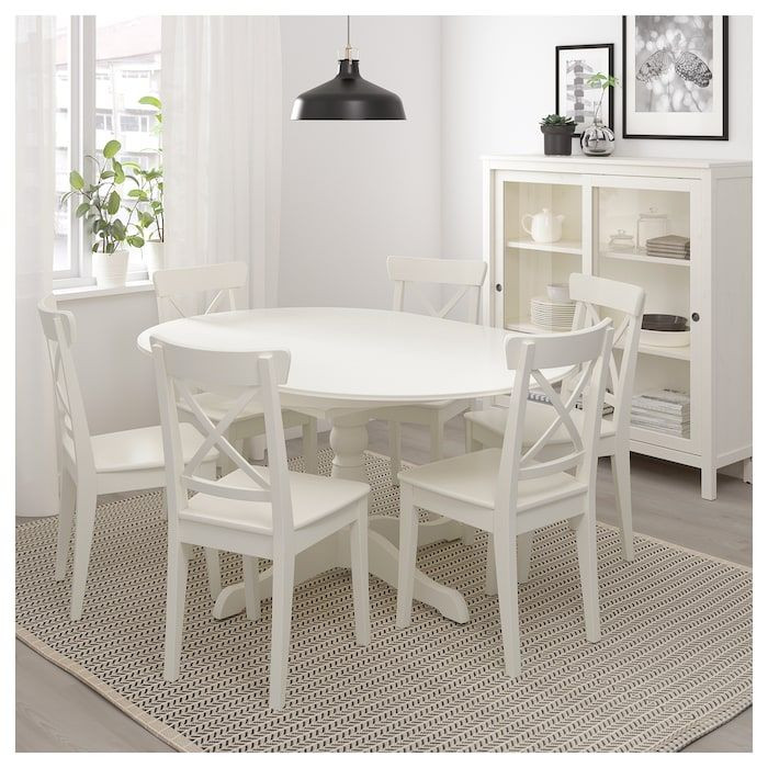 Small Kitchen Tables Ikea
 IKEA INGATORP White Extendable table