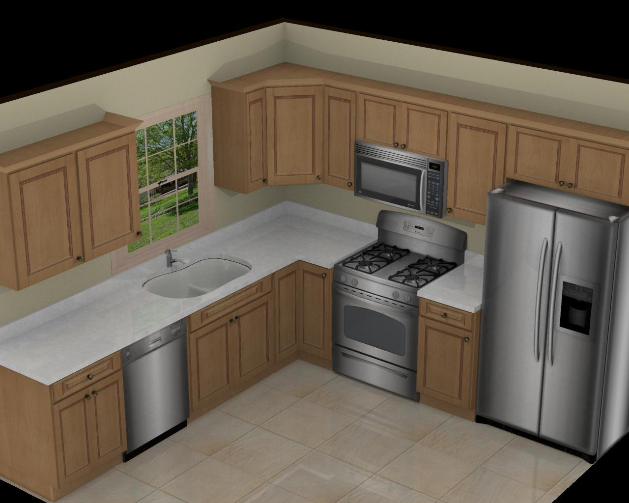 Small L Shaped Kitchen Designs
 Foundation Dezin & Decor 3D Kitchen Model Design