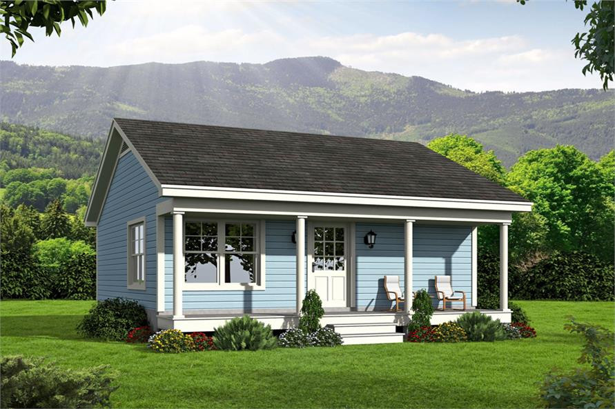 Small One Bedroom House
 Small Cottage style House Plan 1 Bedrms 1 Baths 561