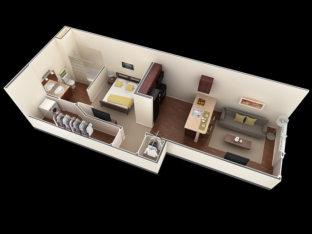 Small One Bedroom House
 25 e Bedroom House Apartment Plans
