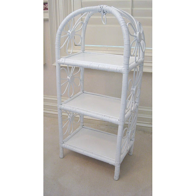 Small White Bathroom Shelf
 White Wicker Small 3 tier Shelf Free Shipping Today