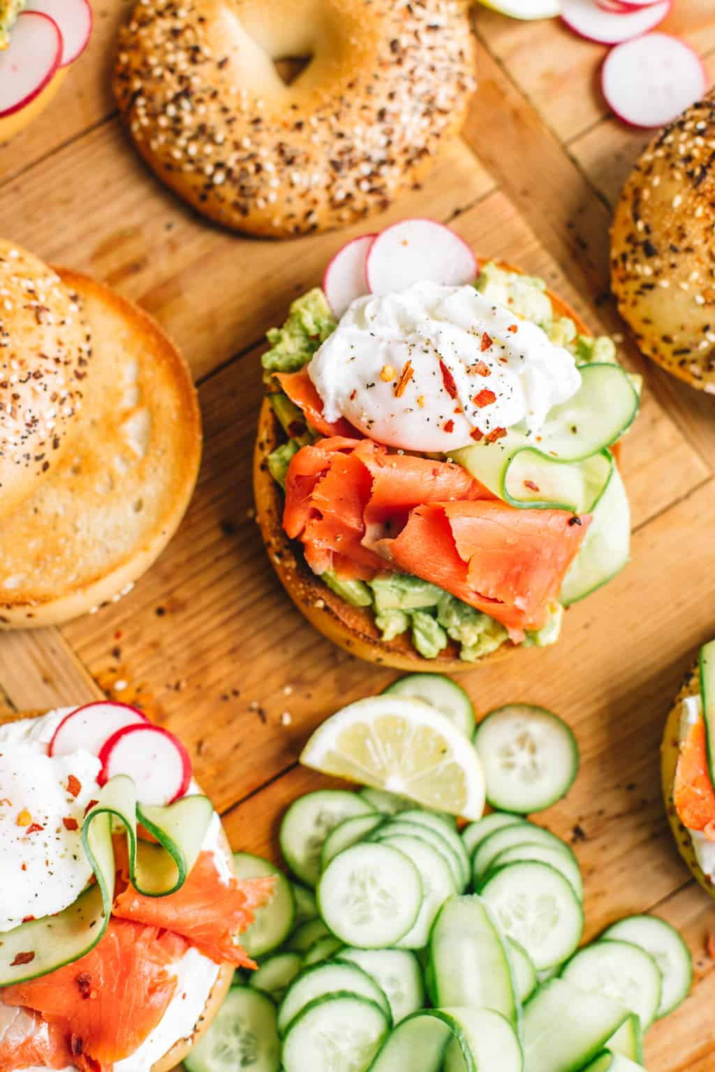 Smoked Salmon Bagel
 Smoked Salmon Bagel with Mashed Avocado College Housewife