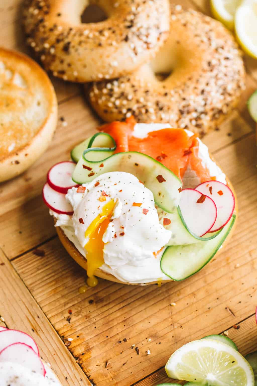 Smoked Salmon Bagel
 Smoked Salmon Bagel with Mashed Avocado College Housewife