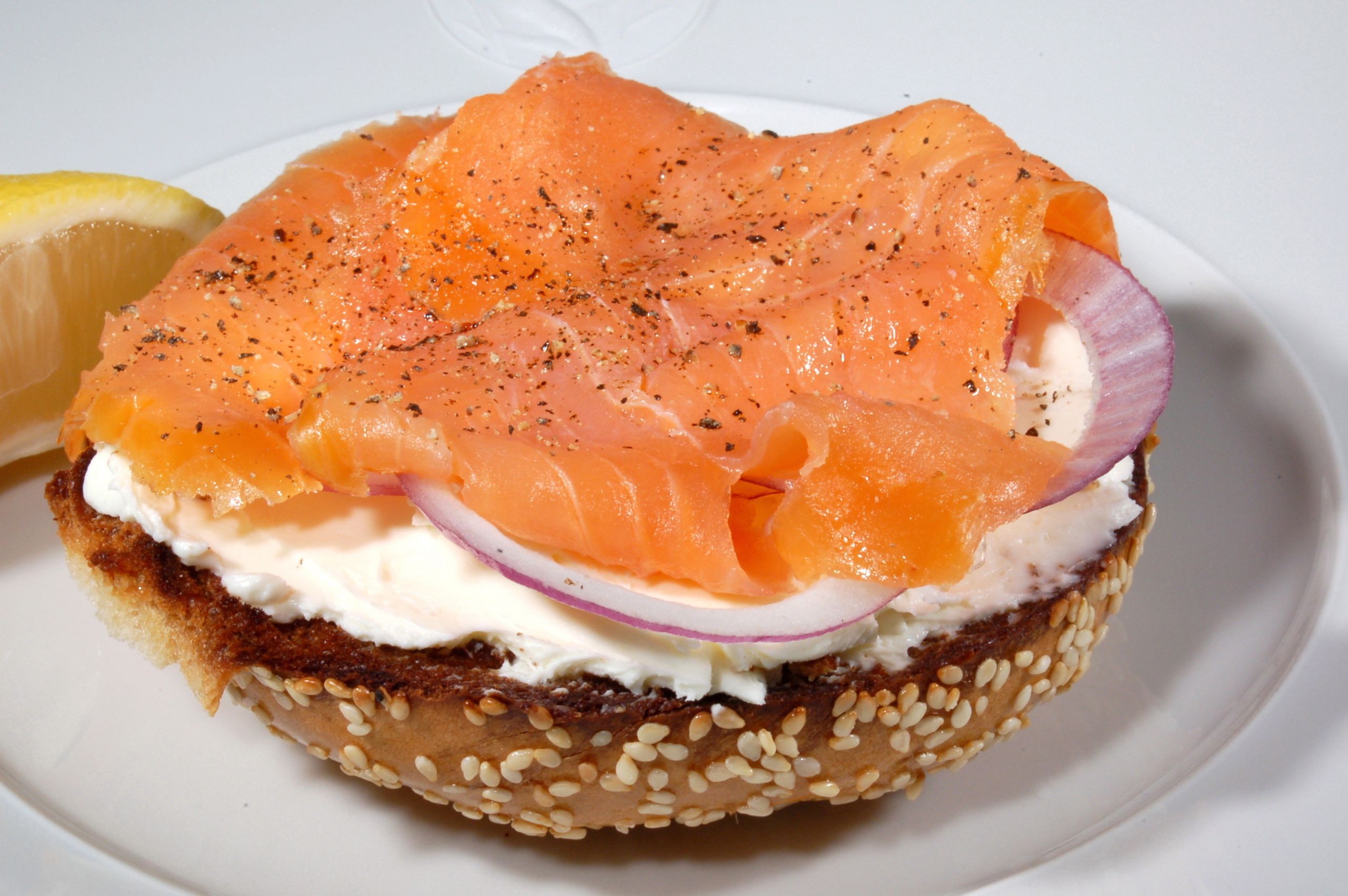 Smoked Salmon Bagel
 Toasted Bagel Cream Cheese Smoked Salmon