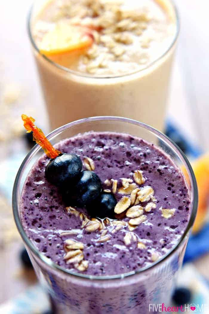 Smoothie With Oats
 Healthy Oat Smoothies Blueberry Muffin & Peach Cobbler