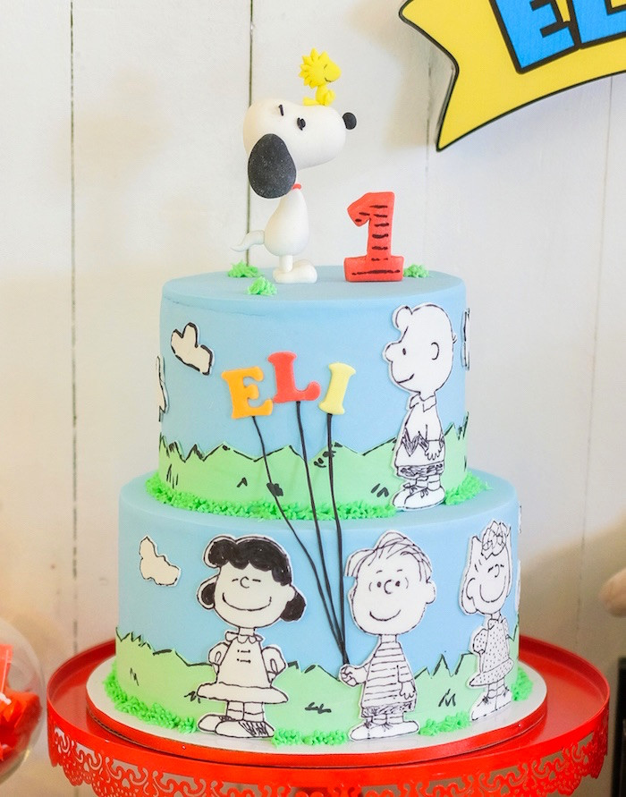 Snoopy Birthday Cake
 Kara s Party Ideas Peanuts Snoopy Birthday Party