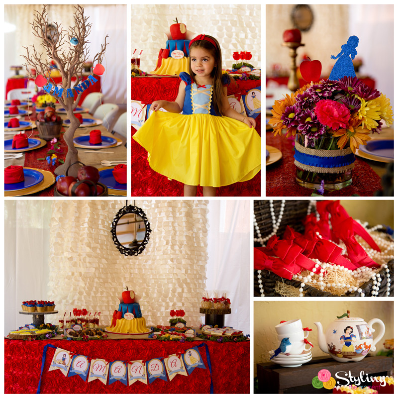 Snow White Birthday Decorations
 Rustic Glam Snow White Party