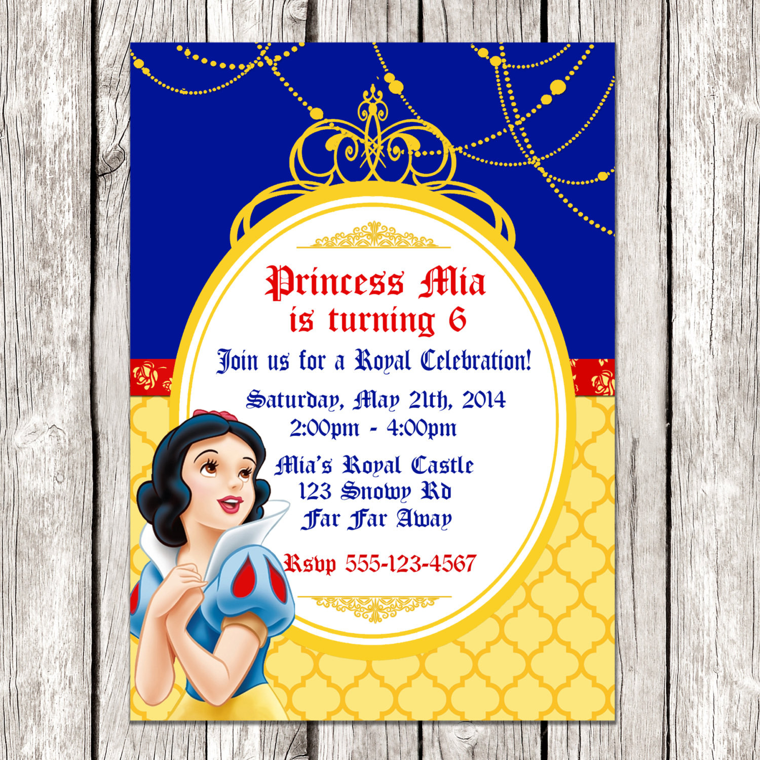 Snow White Birthday Invitations
 Snow White Invitation Snow White Birthday Party DIY