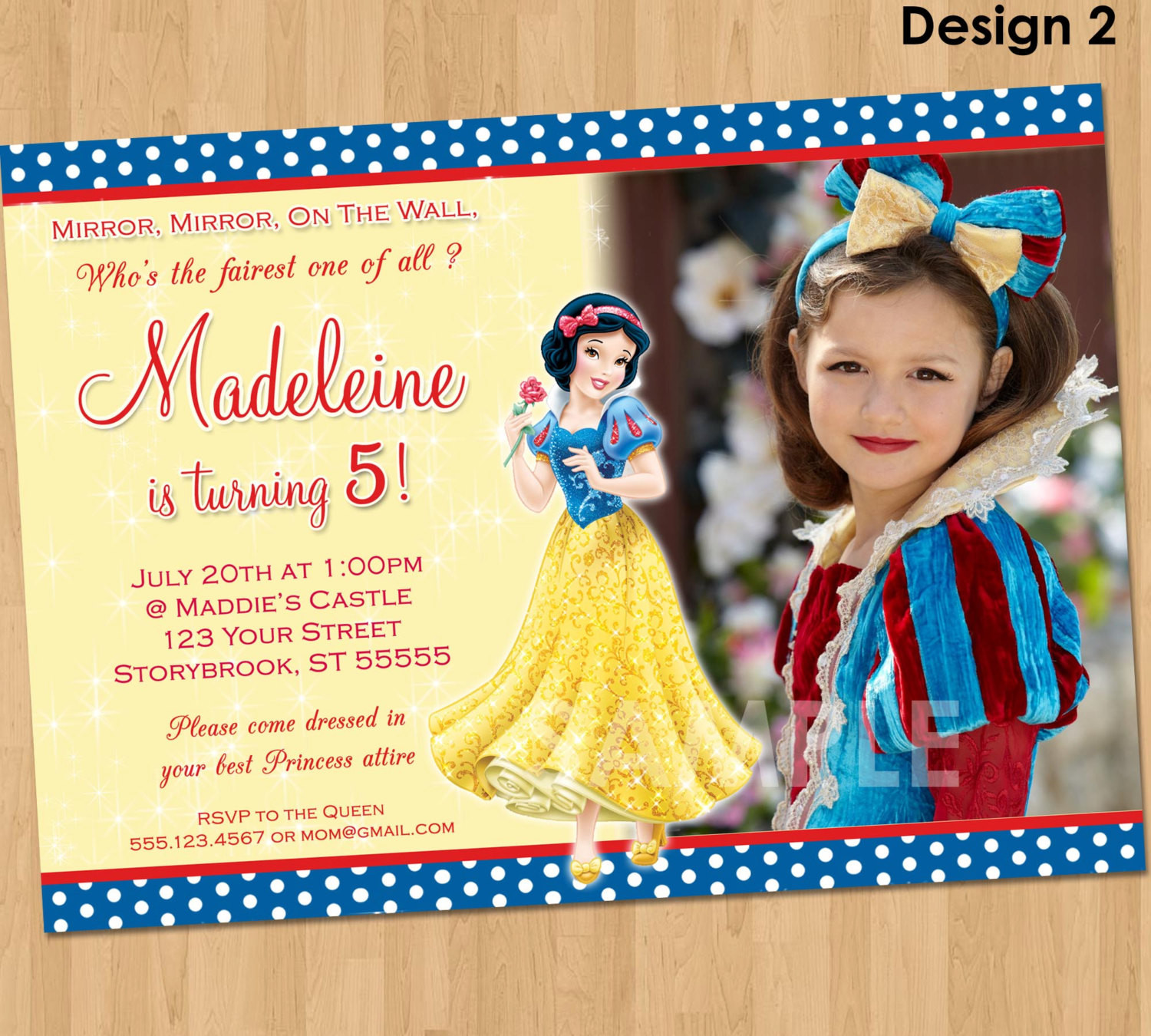 Snow White Birthday Invitations
 Snow White Invitation Snow White Party Custom Personalized