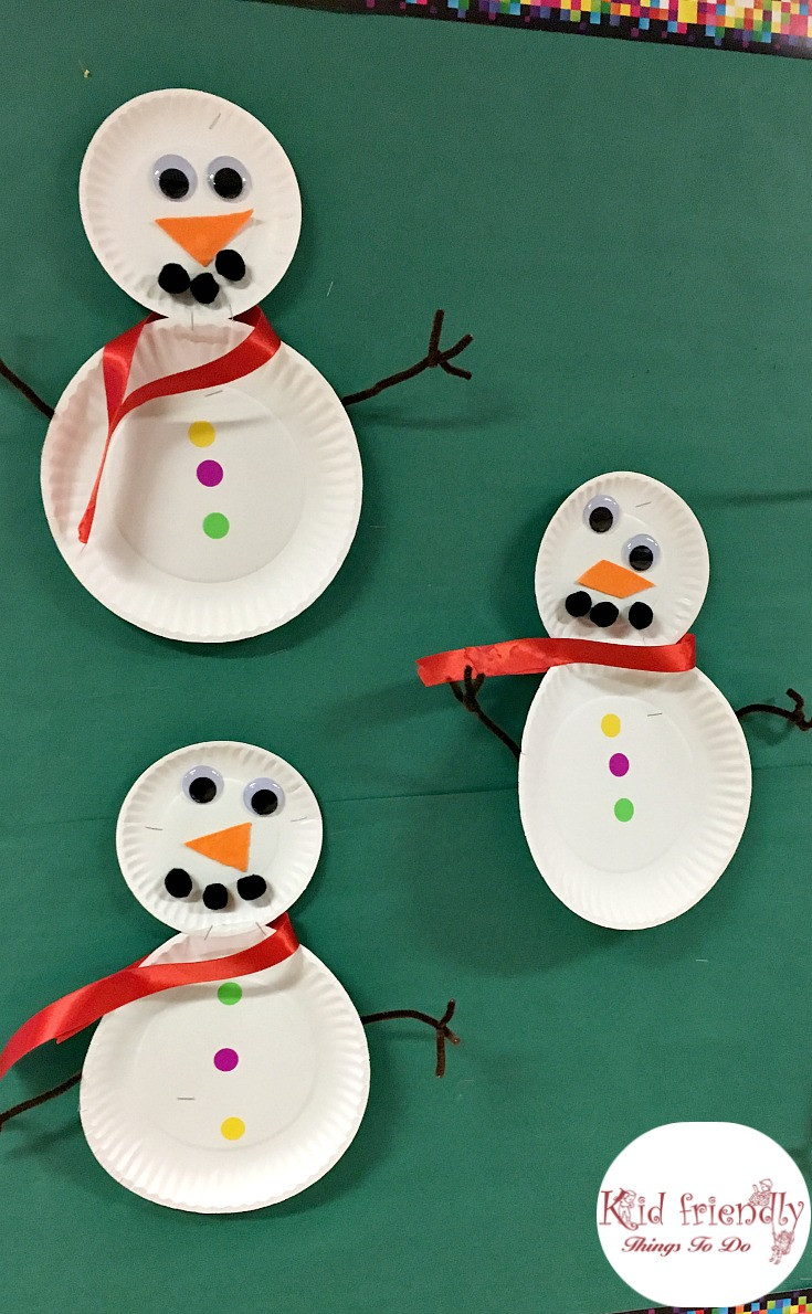 Snowman Kids Crafts
 Easy Paper Plate Snowman Craft for Kids to Make