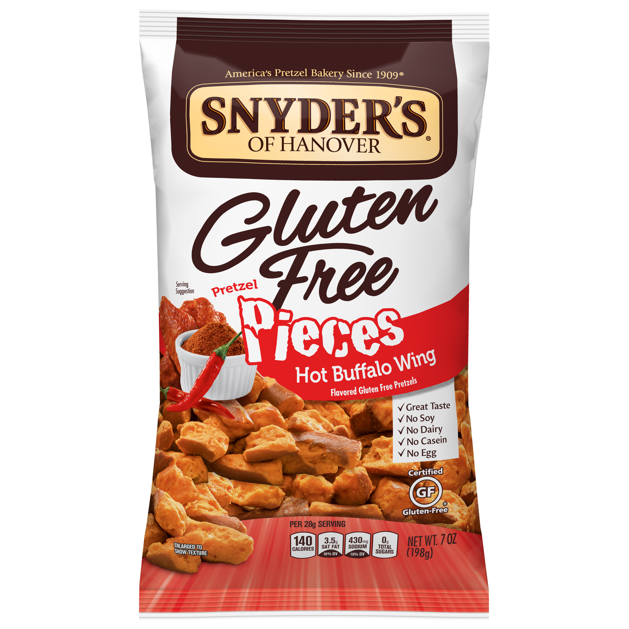 Snyder'S Gluten Free Pretzels
 Snyder s of Hanover Gluten Free Hot Buffalo Wing Pretzel